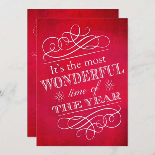 Invitation Fête de Noël Merveilleux temps de l'année (Devant / Derrière)