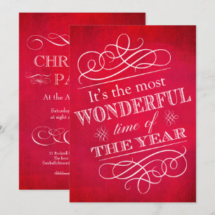 Invitation Fête de Noël Merveilleux temps de l'année