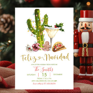 Invitation Fête de Noël Mexicaine Feliz Navidad