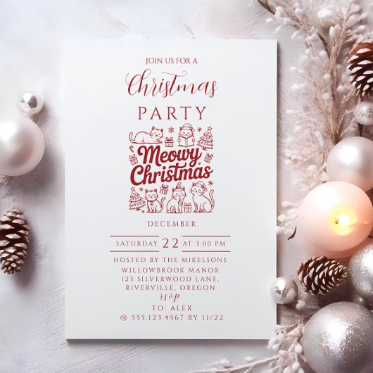 Invitation Fête de Noël Miaou