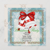 Invitation Fête de Noël MIGNONNE argentée Holida de Bells de (Devant / Derrière)