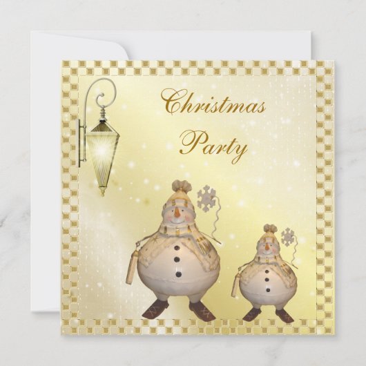 Invitation Fête de Noël mignonne et chique de bonhomme de (Devant)
