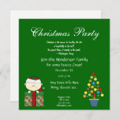 Invitation Fête de Noël mignonne Invitation-avec la citation (Devant / Derrière)