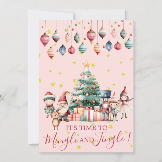 Invitation Fête de Noël Mingle & Jingle (Devant)