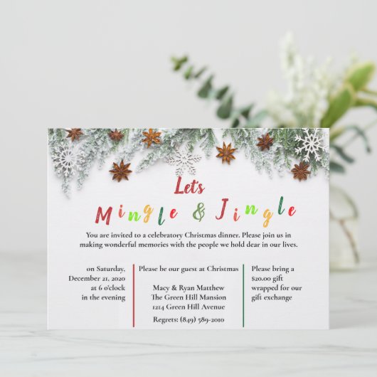 Invitation Fête de Noël Mingle & Jingle (Debout devant)