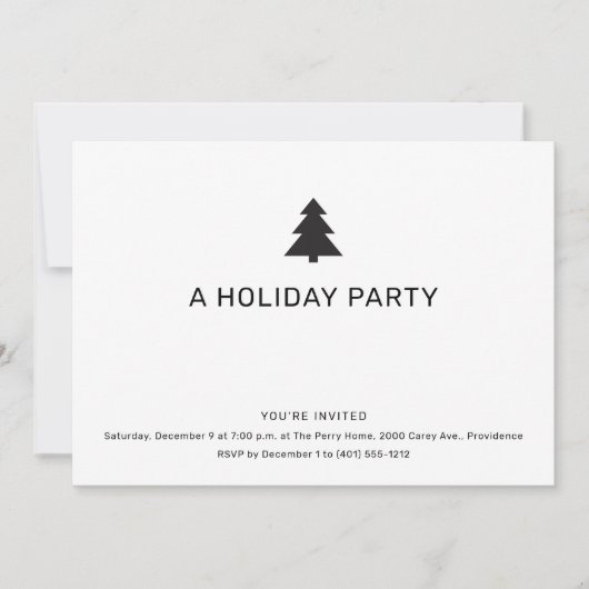 Invitation Fête de Noël minimaliste (Devant)