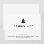 Invitation Fête de Noël minimaliste (Devant / Derrière)