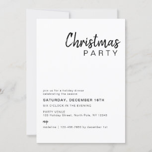 Invitation Fête de Noël minimaliste de la famille rouge