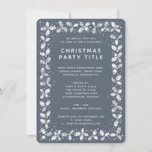 Invitation Fête de Noël minimaliste gris foncé