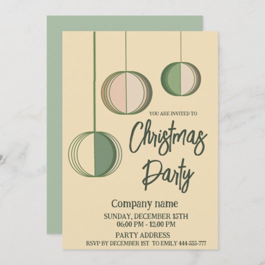 Invitation Fête de Noël minimaliste moderne (Devant / Derrière)