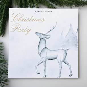 Invitation Fête de Noël minimaliste moderne avec renne