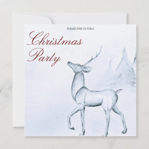 Invitation Fête de Noël Minimaliste Moderne avec Renne