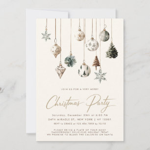 Invitation Fête de Noël Minimaliste Nature Simple Rustique