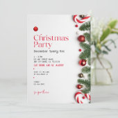 Invitation Fête de Noël minimaliste rouge (Debout devant)