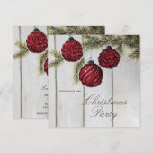 Invitation Fête de Noël Minimaliste Rustique (Devant / Derrière)