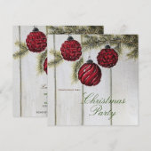 Invitation Fête de Noël Minimaliste Rustique (Devant / Derrière)