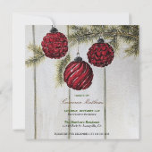 Invitation Fête de Noël Minimaliste Rustique (Dos)