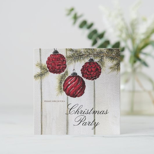 Invitation Fête de Noël minimaliste rustique (Debout devant)