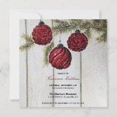 Invitation Fête de Noël Minimaliste Rustique (Dos)