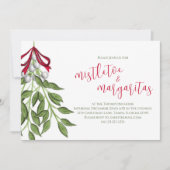 Invitation Fête de Noël Mistletoe Green Foliage (Devant)
