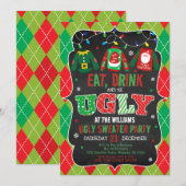 Invitation Fête de Noël moche (Devant / Derrière)