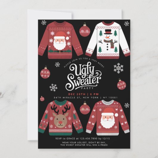 Invitation Fête de Noël moche (Devant)