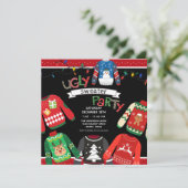 Invitation Fête de Noël moche (Debout devant)