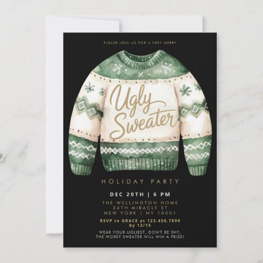 Invitation Fête de Noël moche (Devant)