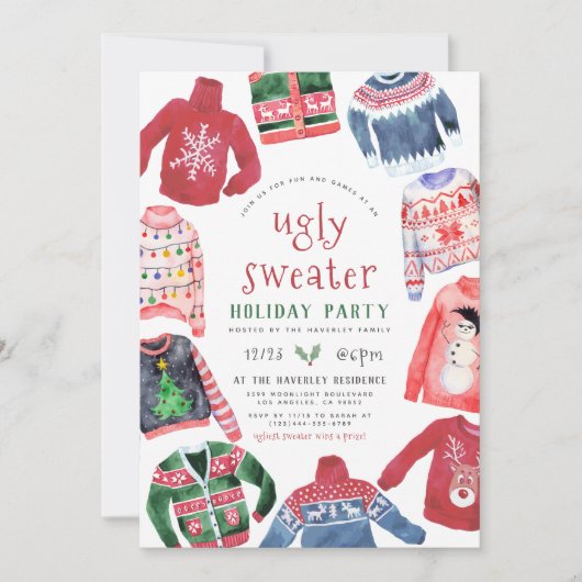 Invitation Fête de Noël moche (Devant)