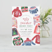 Invitation Fête de Noël moche (Debout devant)