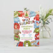 Invitation Fête de Noël moche (Debout devant)