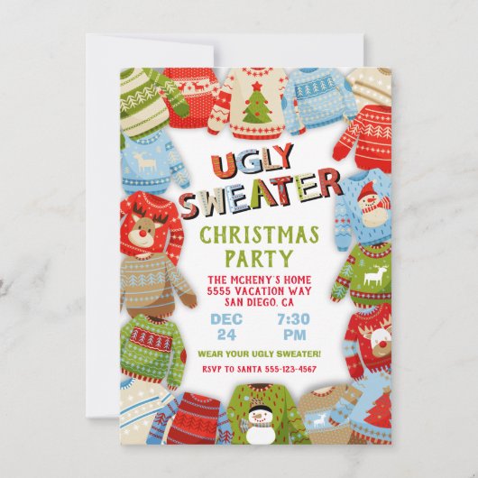 Invitation Fête de Noël moche (Devant)