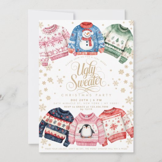 Invitation Fête de Noël moche (Devant)