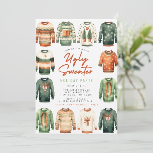 Invitation Fête de Noël moche (Debout devant)