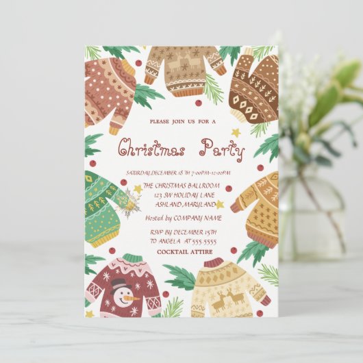 Invitation Fête de Noël moche (Debout devant)