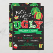 Invitation Fête de Noël moche (Devant / Derrière)