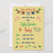 Invitation Fête de Noël moche Jaune (Devant)