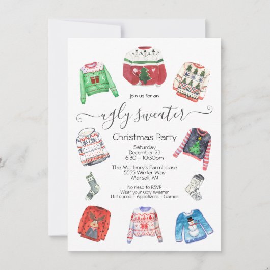 Invitation Fête de Noël moche moderne (Devant)