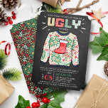 Invitation Fête de Noël moche Sweat Chalkboard<br><div class="desc">Célébrez les vacances dans le style de ce Noël avec ces invitations branchées de fêtes de chandail. Le design est facile à personnaliser avec votre propre libellé et vos invités seront ravis quand ils reçoivent ces invitations fabuleux.</div>
