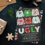 Invitation Fête de Noël moche Sweat Chalkboard<br><div class="desc">Célébrez les vacances dans le style de ce Noël avec ces invitations branchées de fêtes de chandail. Le design est facile à personnaliser avec votre propre libellé et vos invités seront ravis quand ils reçoivent ces invitations fabuleux.</div>