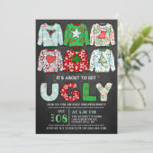 Invitation Fête de Noël moche Sweat Chalkboard (Debout devant)