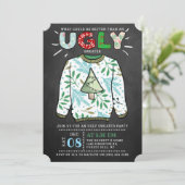 Invitation Fête de Noël moche Sweat Chalkboard (Debout devant)