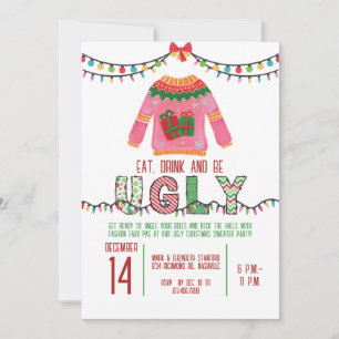 Invitation Fête de Noël moche Sweater Party Tacky