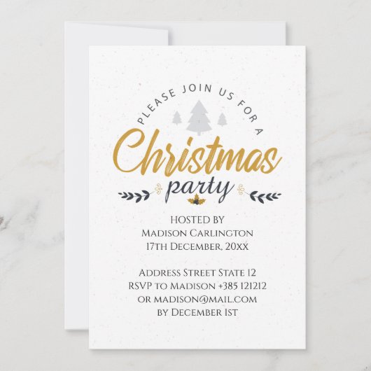 Invitation Fête de Noël moderne (Devant)