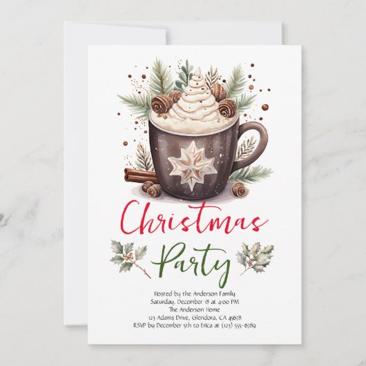 Invitation Fête de Noël moderne (Devant)