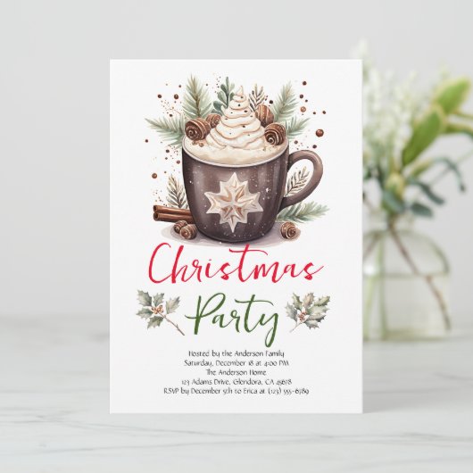 Invitation Fête de Noël moderne (Debout devant)