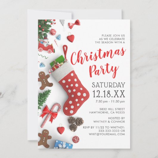 Invitation Fête de Noël moderne (Devant)