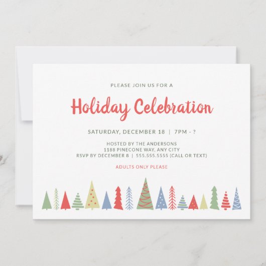 Invitation Fête de Noël moderne (Devant)