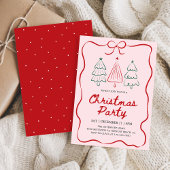 Invitation Fête de Noël Moderne à Dessin Main Élévé