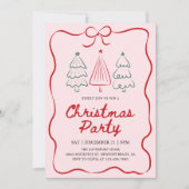 Invitation Fête de Noël Moderne à Dessin Main Élévé (Devant)